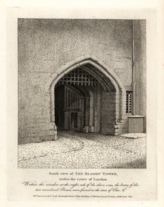 Jižní pohled na Bloody Tower v Tower of London od John Thomas Smith