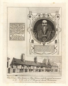 Van Dunovy chudobince v Petty France s jeho nástěnným pomníkem v kostele St Margaret’s Church, Westminster od John Thomas Smith