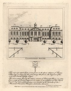 Pohled na Clarendon House ze St James’ Street, ze vzácného tisku ve sbírce Thmoase Allena od John Thomas Smith