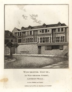 Winchester House ve Winchester Street, London Wall od John Thomas Smith