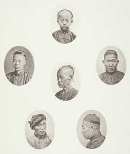 kantonský chlapec; kantonský obchodník; mongolská mužská hlava; Ctihodná hlava; Dělník; Mongolská mužská hlava od John Thomson