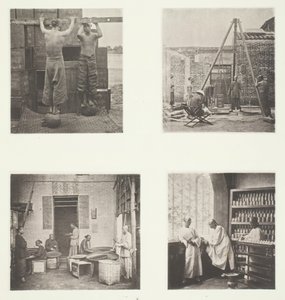 Rolovací voňavé kapary a čaje se střelným prachem, vážení čaje pro export, Čajovna..., c. 1868. od John Thomson