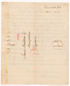 Dopis Johna Trumbulla (1756–1843) prezidentu Madisonovi ze dne 1. října 1823 od John Trumbull