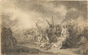 Studie na Smrt generála Warrena v bitvě o Bunkr od John Trumbull
