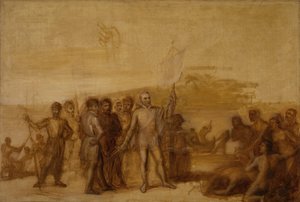 Přistání Kolumba, ca. 1840.