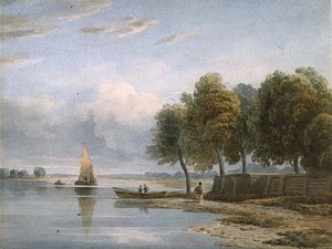 Pohled na Temži v Millbank od John Varley