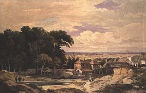 Frognal, Hampstead, cca 1825 (akvarel) od John Varley