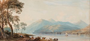 Glengary Loch, datum neznámé (akvarel na papíře) od John Varley