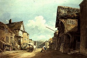 Při pohledu dolů na High Street, Conwayi od John Varley
