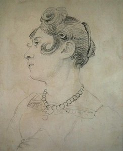 Portrét Matildy Lowry (tužka na papíře) od John Varley