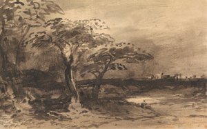 Řeka, stromy a vzdálené město od John Varley
