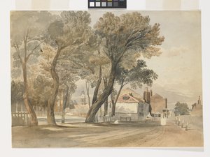 Skica z přírody na Temži (Chelsea) (akvarel přes tužku na bílém papíře) od John Varley