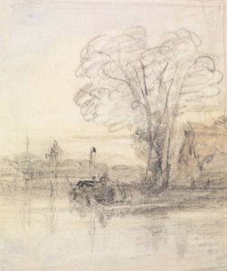 Stromy přečnívající řeku od John Varley