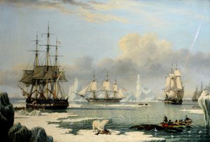 Velrybáři v Arktidě 1820-49, cca 1830 (olej na plátně)