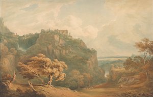 Pohled na Tivoli s výhledem na Řím od John Warwick Smith