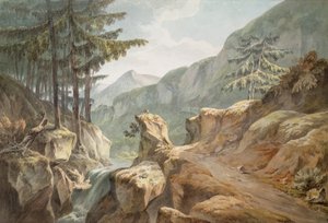 Mount Splugen, švýcarsko-italská hranice, 1781 (wc na papíře)