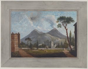Village Of St Giorgio Near Portici, c.1781 (akvarel, kvaš, tužka a arabská guma na papíře)