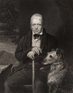 Sir Walter Scott, rytina W. Holla, z knihy "The National Portrait Gallery, Volume I", vydané kolem roku 1820.
