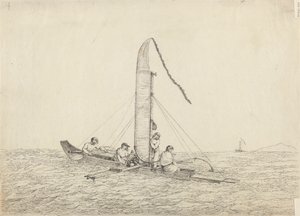 Plachetní kánoe Otaheite od John Webber