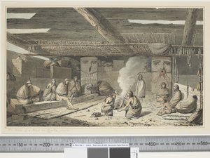 F.24 The Inside of a House in Nootka Sound, c.1773-84 (akvarel) od John Webber