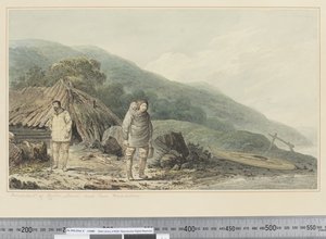 F.33 Inhabitants of Norton Sound and their Habitations, c.1773-84 (akvarel) od John Webber