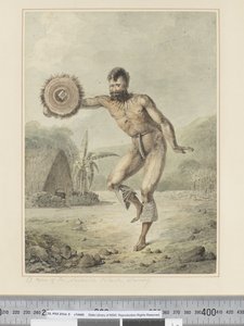 F.36 Muž ze Sandwichových ostrovů, Tanec, cca 1773-1784 (akvarel) od John Webber