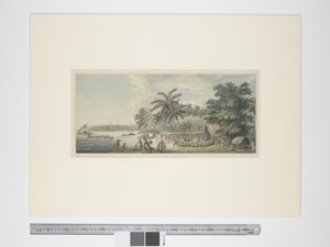 F.3 A view at Anamooka, c.1773-84 (akvarel a tiskové rytiny) od John Webber