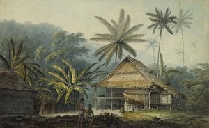 Pohled na ostrov Krakatoa, od John Webber
