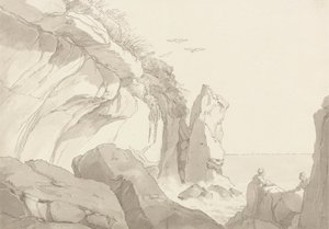 Warren Near Exmouth, Devon: Figurky na skalách na okraji moře