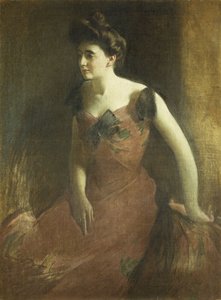 Žena v červených šatech, 1900