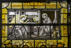 Oxford, Trinity College, James Powell & Sons, John William Brown (1842-1928), The Annunciation, 1885 od John William Brown