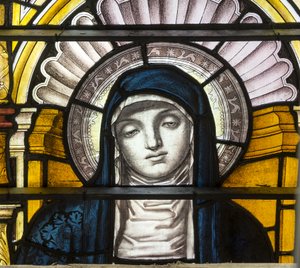 Oxford, Trinity College, James Powell & Sons, John William Brown (1842-1928), The Blessed Virgin Mary, 1885 od John William Brown