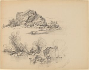 Skály podél břehu jezera [recto] od John William Casilear