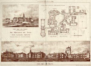 The Newcastle upon Tyne Lunatic Asylum, Coxlodge, c.1829 (fotolitho) od John William Dyson
