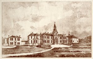 The Newcastle upon Tyne Lunatic Asylum, Coxlodge, c.1829 (fotolitho) od John William Dyson