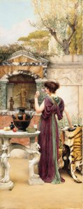 V zahradní svatyni v Pompejích od John William Godward