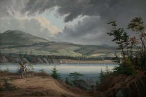 Pohled na Cohoes, ca. 1820.