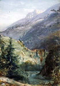 Na silnici Sepey, Švýcarsko (akvarel a kvaš na papíře) od John William Inchbold