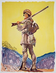 Davy Crockett (barevné lito) od John William Jr. Thomason