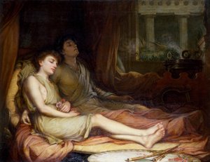 "Hypnos a Thanatos" Bohové spánku a smrti. Obraz Johna Williama Waterhouse (1849-1917) (preraphaelite) Soukromá sbírka od John William Waterhouse