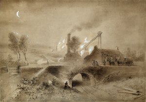 Pithead a železnice od John Wilson (after) Carmichael