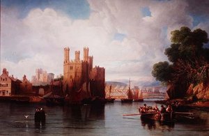 Zámek Caernarvon od John Wilson Carmichael