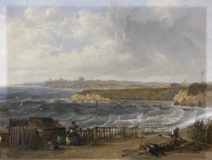Cullercoats při pohledu na Tynemouth - povodeň od John Wilson Carmichael