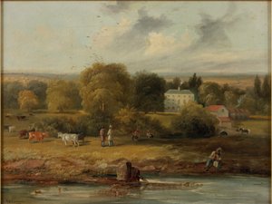 Krajina s venkovským domem, 1838 od John Wilson Carmichael