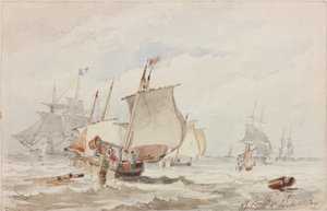 Off Hartlepool (tužka a akvarel na papíře) od John Wilson Carmichael