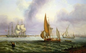 Temže ve Woolwichi od John Wilson Carmichael