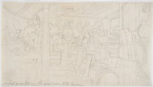 Loď H.M.S. Caesar (tužka na papíře (obkresba)) od John Wilson Carmichael