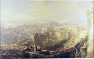 Vstup George IV do Edinburghu z Carlton Hill, 1822