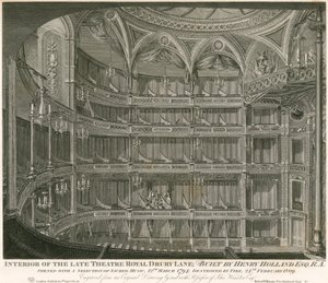 Interiér pozdního divadla Royal, Drury Lane, Londýn od John Winston