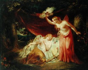Psyche Enamoured of Cupid (olej na plátně)